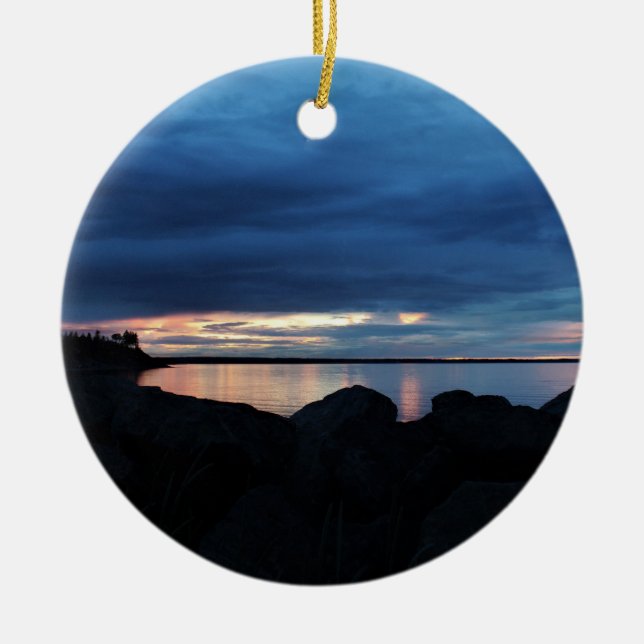 Beyond the Rocks Ceramic Ornament (Front)