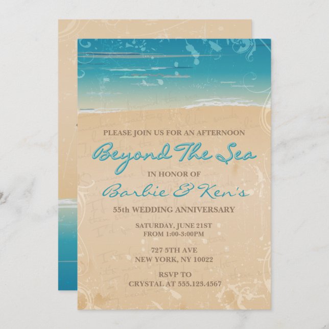 Beyond The Sea, Beach Invitations (Front/Back)