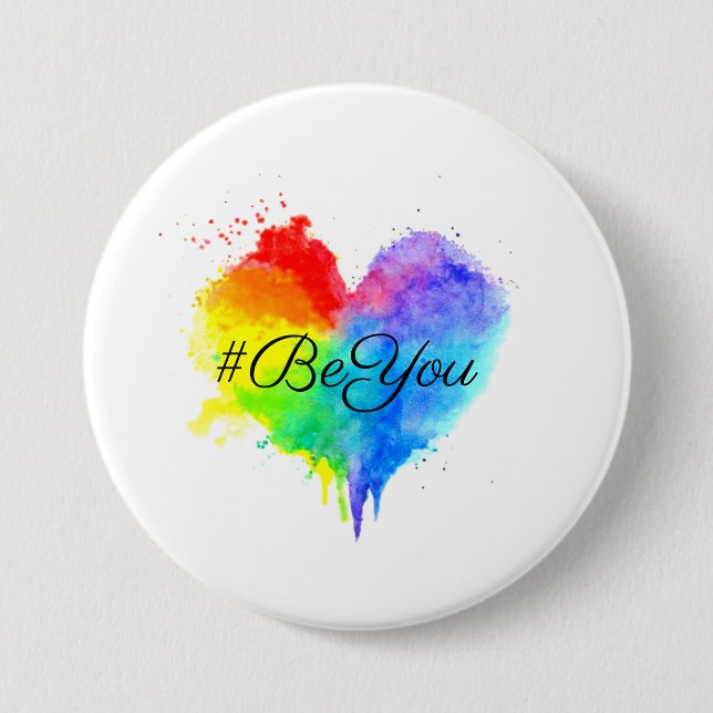 #BeYou Splatter Heart Button (Front)