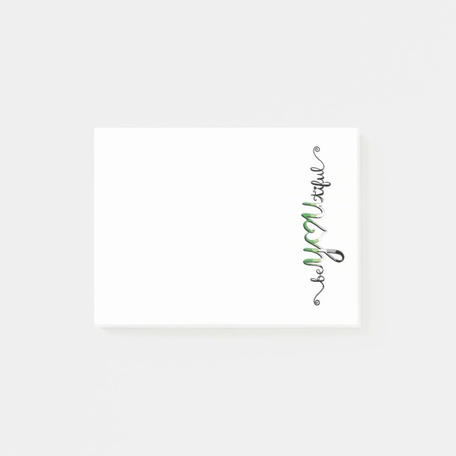 BeYOUtiful Aromantic Aro Pride Flag Lettering Post-it Notes (Front)