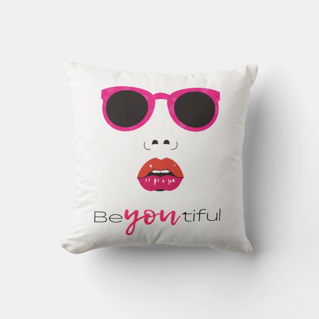 BeYOUtiful Throw Pillow (Front)