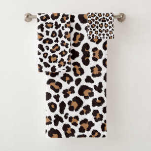 Bezaubernd Elegante Natürliche Leoparden Muster Bath Towel Set