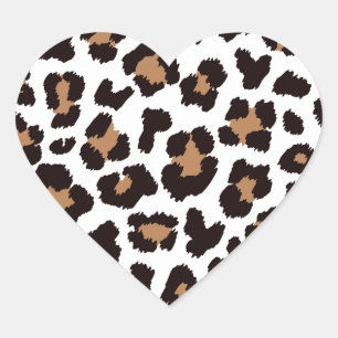 Bezaubernd Elegante Natürliche Leoparden Muster    Heart Sticker