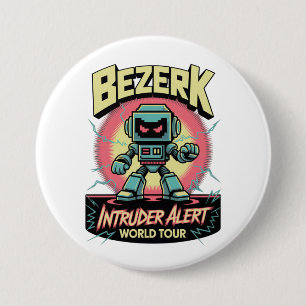Bezerk Intruder Alert World Tour Retro Arcade  7.5 Cm Round Badge