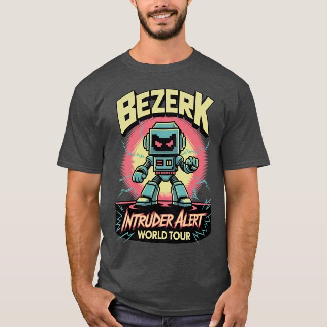 Bezerk Intruder Alert World Tour Retro Arcade  T-Shirt (Front)