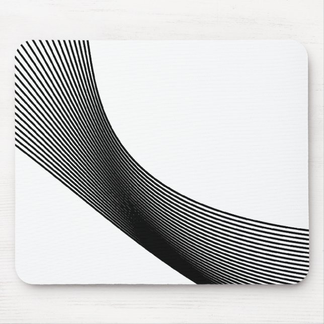 Bézier Curves - Black on White Mouse Pad (Front)
