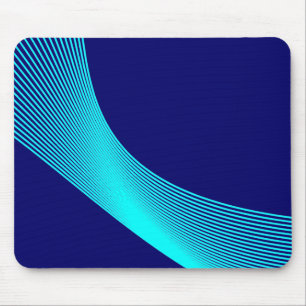 Bézier Curves - Cyan on Dark Blue 000066 Mouse Pad