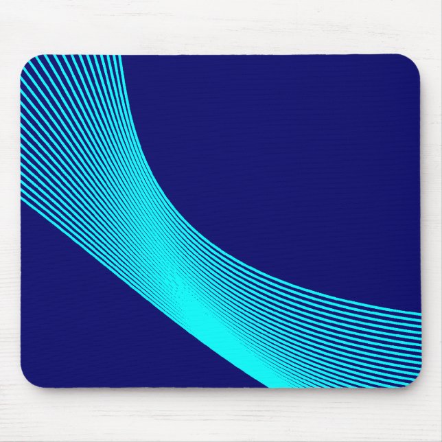 Bézier Curves - Cyan on Dark Blue 000066 Mouse Pad (Front)