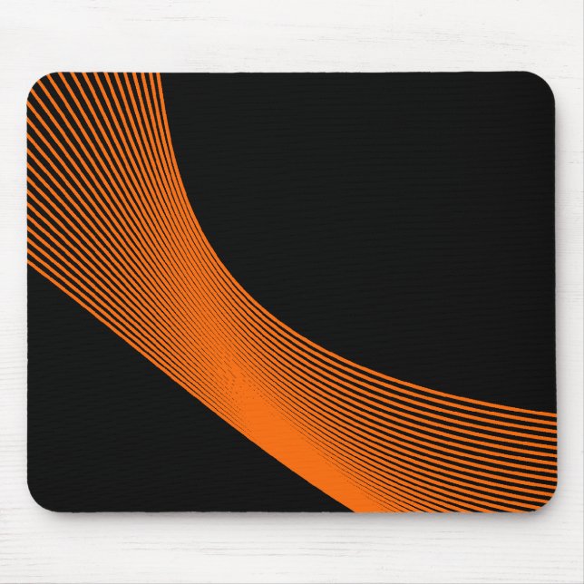 Bézier Curves - Orange on Black Mouse Pad (Front)