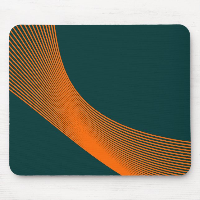 Bézier Curves - Orange on Dark Green 003333 Mouse Pad (Front)