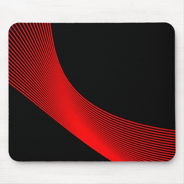 Bézier Curves - Red on Black Mouse Pad (Front)