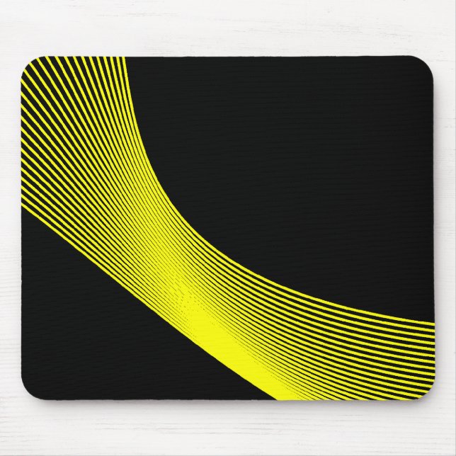 Bézier Curves - Yellow on Black Mouse Pad (Front)