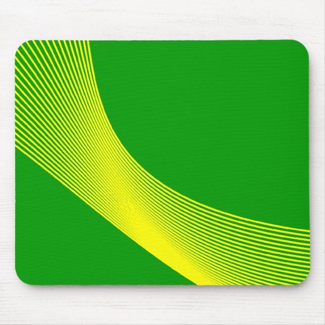 Bézier Curves - Yellow on Grass Green 009900 Mouse Pad (Front)