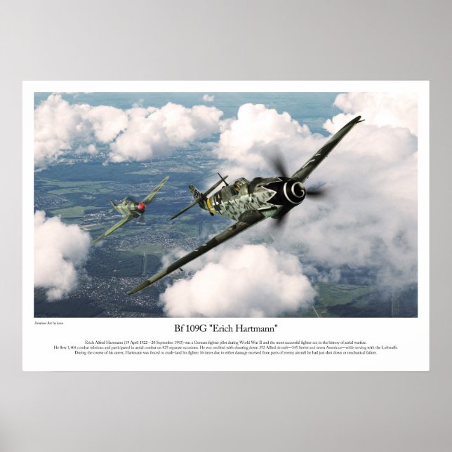 Bf 109G-6 "Erich Hartmann" Poster (Front)