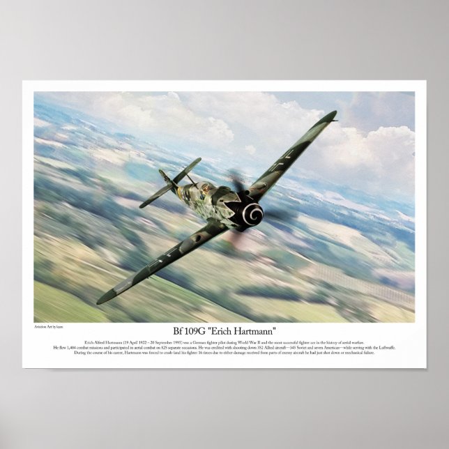 Bf 109G-6 "Erich Hartmann" Poster (Front)