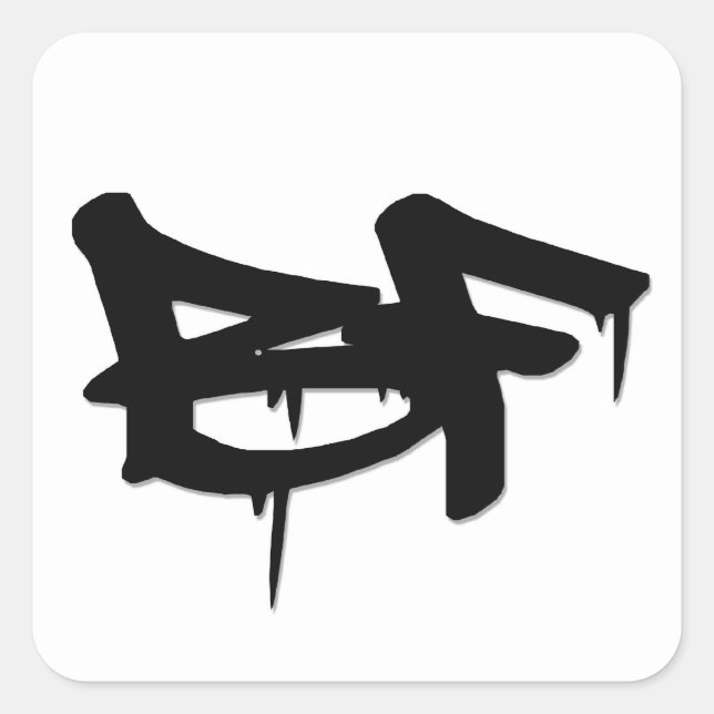 bf square sticker (Front)