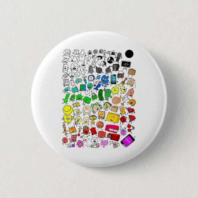 Bfdi Inanimate Insanity All Characters _1  6 Cm Round Badge (Front)