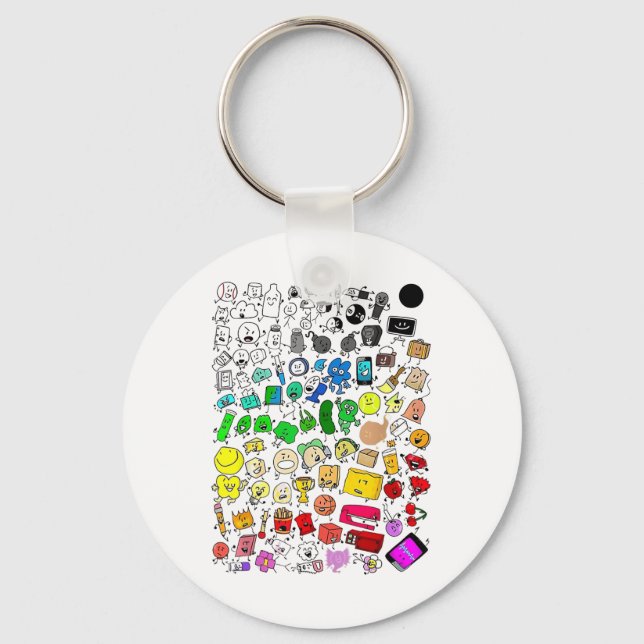 Bfdi Inanimate Insanity All Characters  Key Ring (Front)