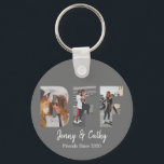 BFF 3 Photo Collage Best Friend Forever Grey Key Ring<br><div class="desc">Personalised BFF Photo Collage Best Friend Forever Silver Grey Keychain</div>
