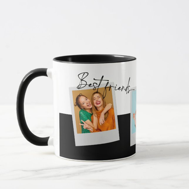 BFF 3 Photo Collage Best Friends Gift Cute Mug (Left)