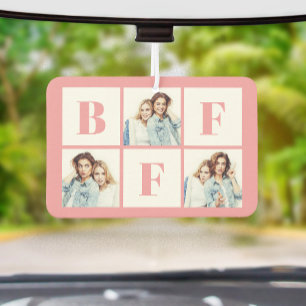 BFF 3 Photo Collage Best Friends Pink Car Air Freshener