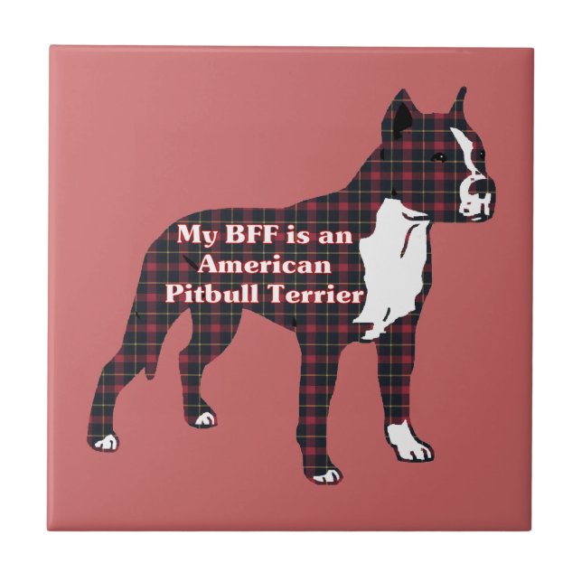 BFF American Pitbull Terrier Ceramic Tile (Front)