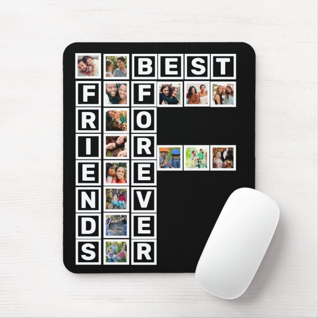 BFF Best Friends Forever 15 Photo Collage Template Mouse Pad (With Mouse)