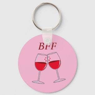 BFF Best Friends Forever Button Key Ring
