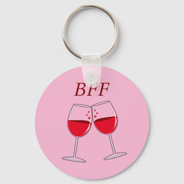 BFF Best Friends Forever Button Key Ring (Front)