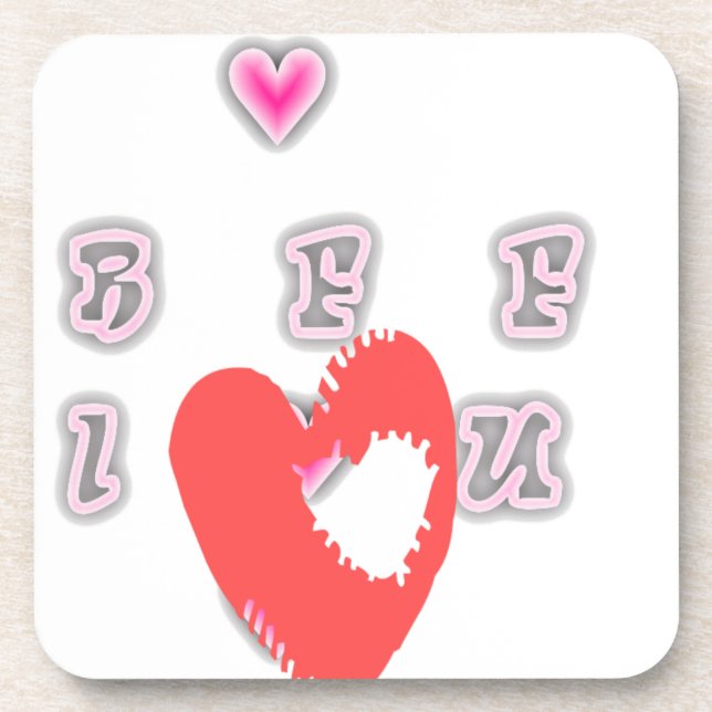 BFF. Best Friends Forever: I Love You Art Print Coaster (Front)