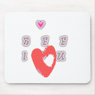 BFF. Best Friends Forever: I Love You Art Print Mouse Pad