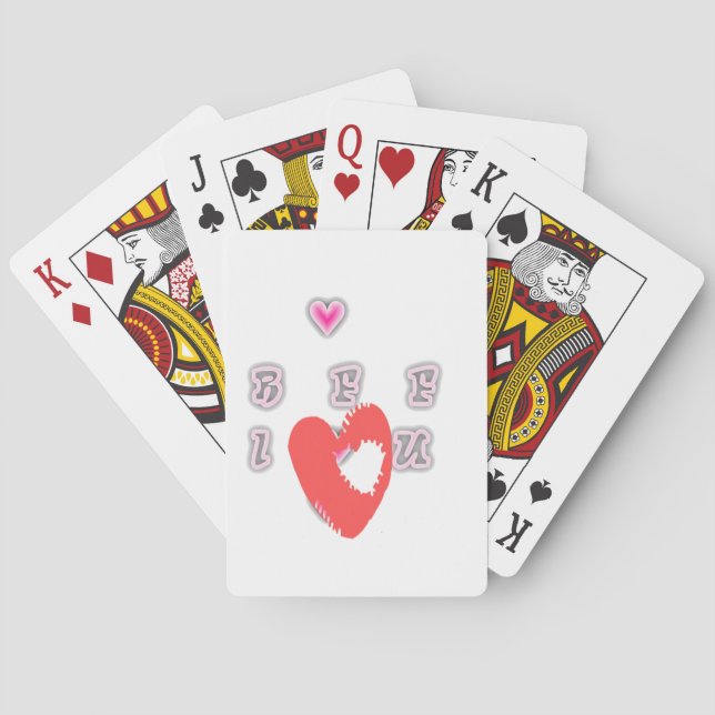 BFF. Best Friends Forever: I Love You Art Print Playing Cards (Back)