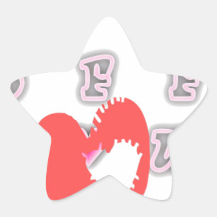 BFF. Best Friends Forever: I Love You Art Print Star Sticker