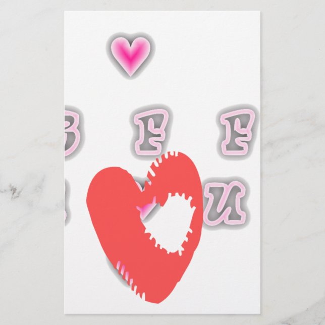 BFF. Best Friends Forever: I love You Text Quote  (Front)