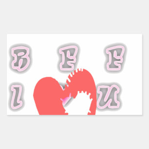 BFF. Best Friends Forever: I love You Text Quote Rectangular Sticker