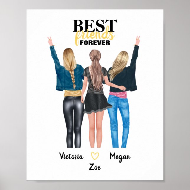 BFF Best Friends Forever Wall Art (Front)