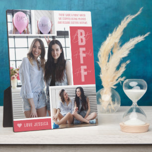 BFF Best Friends    Modern Photo Collage Plaque