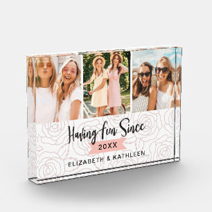 BFF Best Friends Script Photo Collage Block