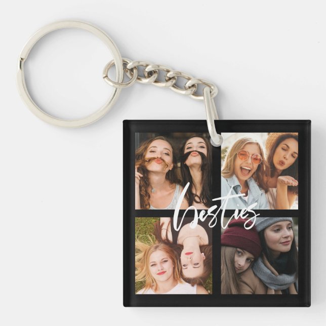 BFF Best Friends script photo gift Key Ring (Front)