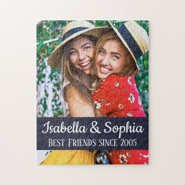 BFF Best friends trendy modern custom photo Jigsaw Puzzle (Vertical)
