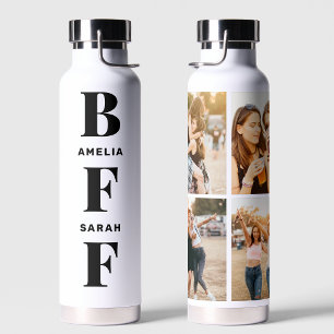  BFF   Best Friends Unique Custom Names 4 Photo Water Bottle