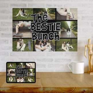 BFF Bestie Brady Bunch Photo Collage Custom Poster