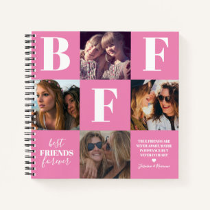 BFF Besties Photo Collage Girly Pink Notebook