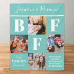 BFF Besties Photo Collage Teal Fleece Blanket<br><div class="desc">Discover our uniquely curated modern friendship blanket that beautifully showcases the unbreakable bond between besties. This plush accessory features four images of you and your bestie, wrapped in a fun teal hue that can be tailored to your preferred color. It's punctuated with the abbreviation 'BFF', the phrase 'best friends forever',...</div>