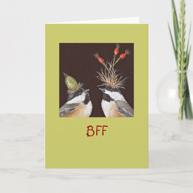 BFF card with chickadees (Front)