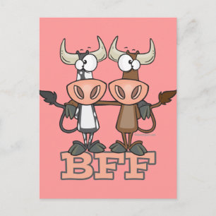BFF cow best friends forever buddies Postcard