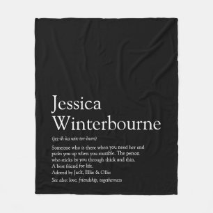 BFF Definition Black and White Personalised Fleece Blanket