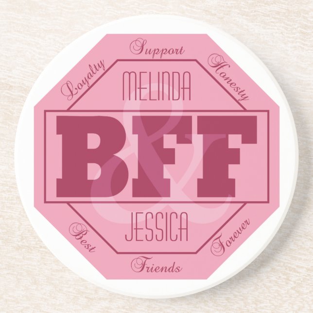 BFF Friendship - custom names - coaster (Front)