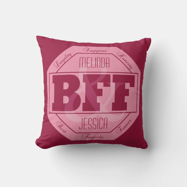 BFF Friendship - custom names - throw pillows (Front)