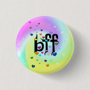 bff ~ hearts 3 cm round badge